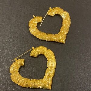 Large Gold Heart Hoop Earrings